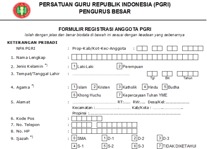 Pendaftaran PGRI Papua Selatan - Persatuan Guru Republik Indonesia Cabang Papua Selatan